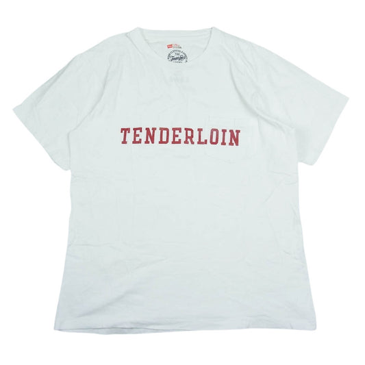 TENDERLOIN テンダーロイン HANES ヘインズ ロゴ プリント 半袖 Tシャツ ホワイト系 L【中古】