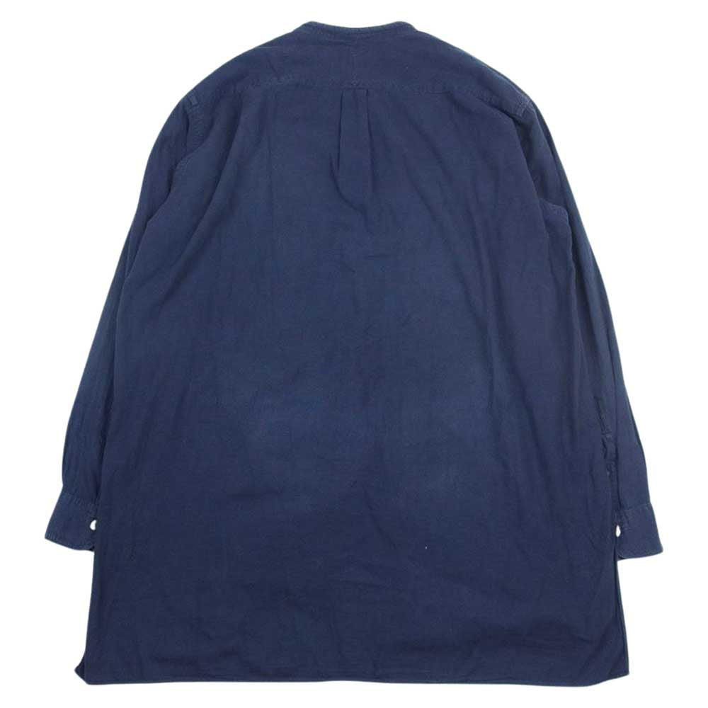 COMOLI コモリ K01-02006 ベタシャン バンドカラー シャツ ネイビー系 3【中古】