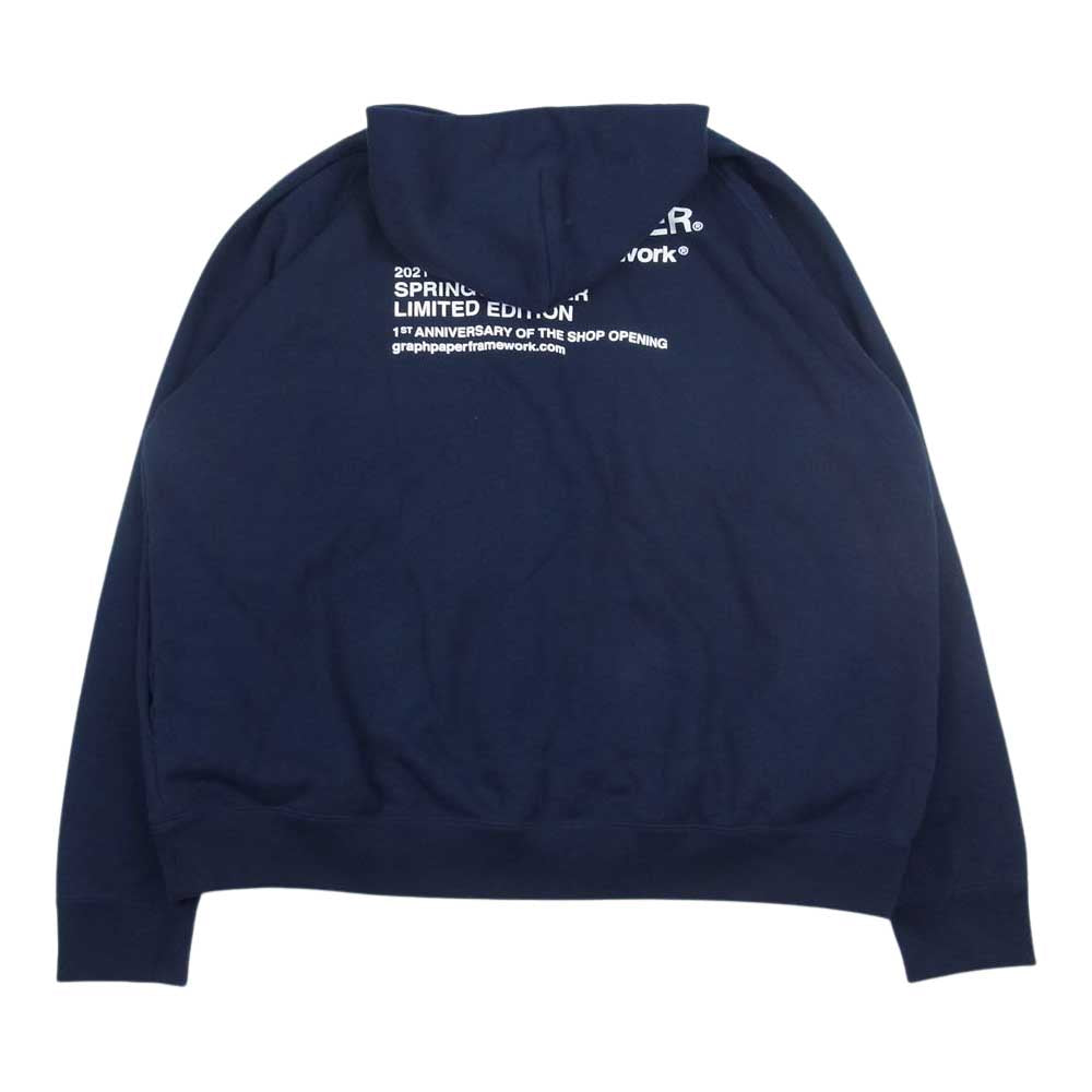GRAPHPAPER グラフペーパー GU203-70173B LOOPWHEELER ループウィラー Full-Zip Parka フルジップ パーカー ネイビー系 2【中古】