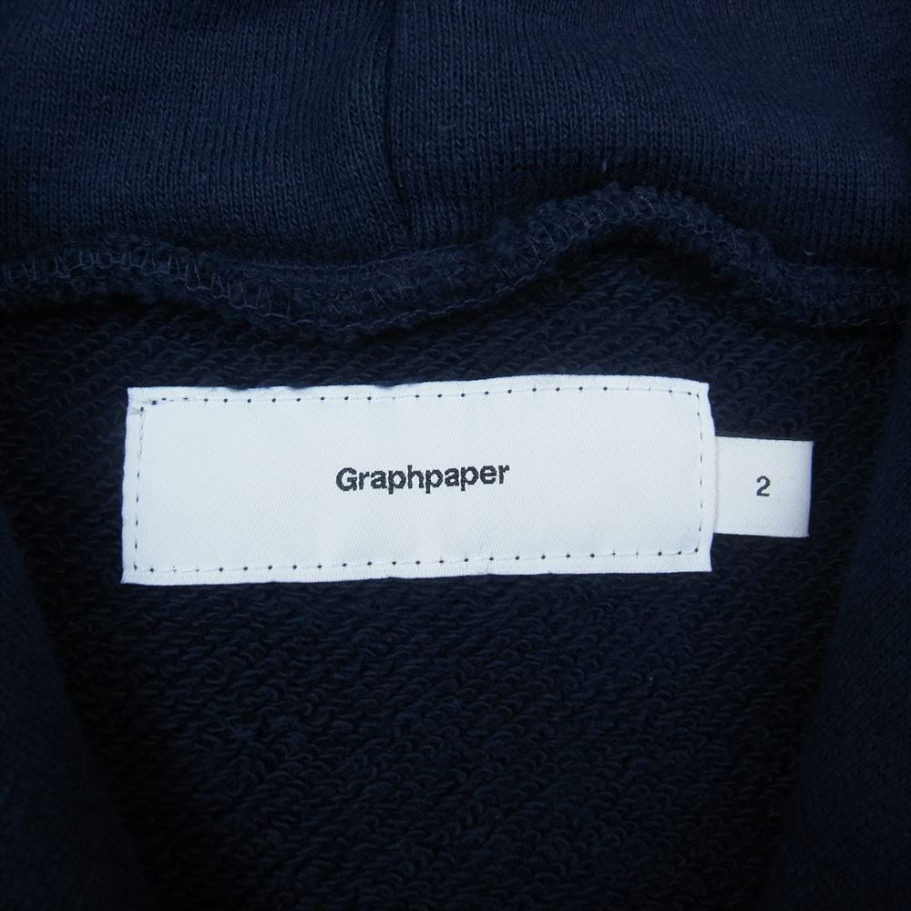 GRAPHPAPER グラフペーパー GU203-70173B LOOPWHEELER ループウィラー Full-Zip Parka フルジップ パーカー ネイビー系 2【中古】