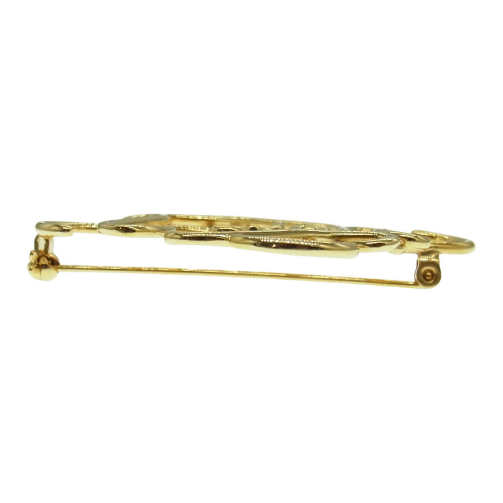 LOEWE ロエベ ANAGRAM BROOCH アナグラム ロゴ ブローチ ゴールド系【中古】