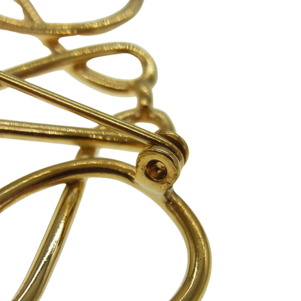 LOEWE ロエベ ANAGRAM BROOCH アナグラム ロゴ ブローチ ゴールド系【中古】