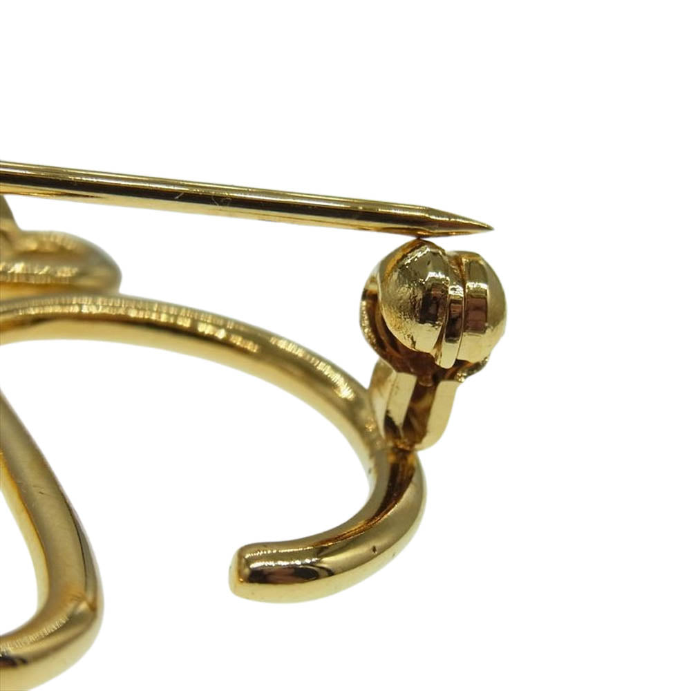 LOEWE ロエベ ANAGRAM BROOCH アナグラム ロゴ ブローチ ゴールド系【中古】