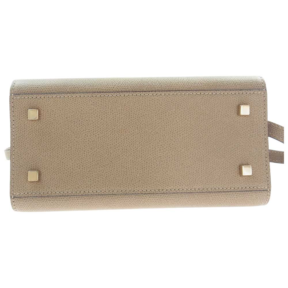 ヴァレクストラ  ISIDE MINI OYSTER イジィデ ミニ レザー ハンド ショルダー バッグ ベージュ系【美品】【中古】