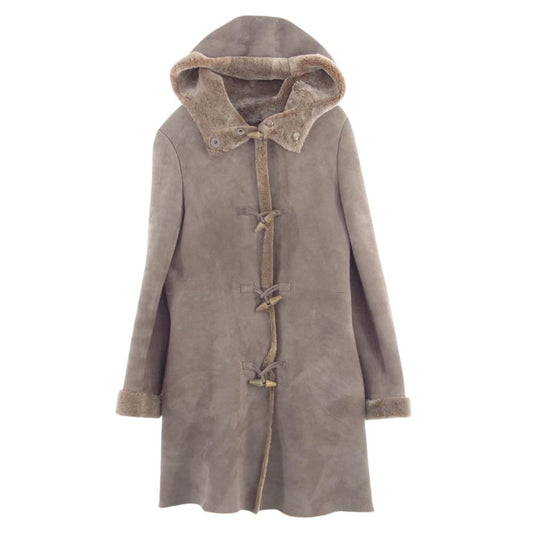 theory セオリー 01-1309919 ムートン フード ダッフル コート ブラウン系 S【中古】