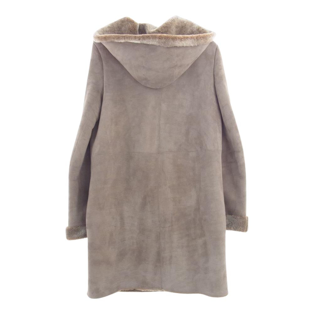 theory セオリー 01-1309919 ムートン フード ダッフル コート ブラウン系 S【中古】