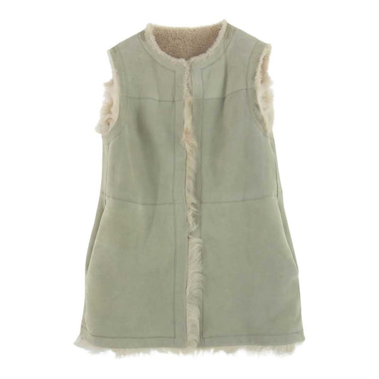 theory セオリー 7460804 国内正規品 PATCHWORK SH VEST パッチワーク リバーシブル ムートン ファー ベスト オフホワイト系 S【中古】