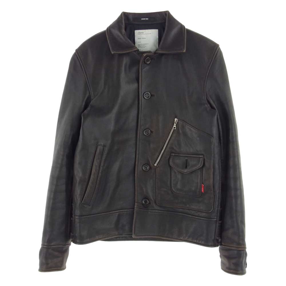 WTAPS ダブルタップス 10AW 102NWDT-JKM02 DAS BOOT ラム レザー ジャケット ブルゾン 羊革 ブラウン系【中古】