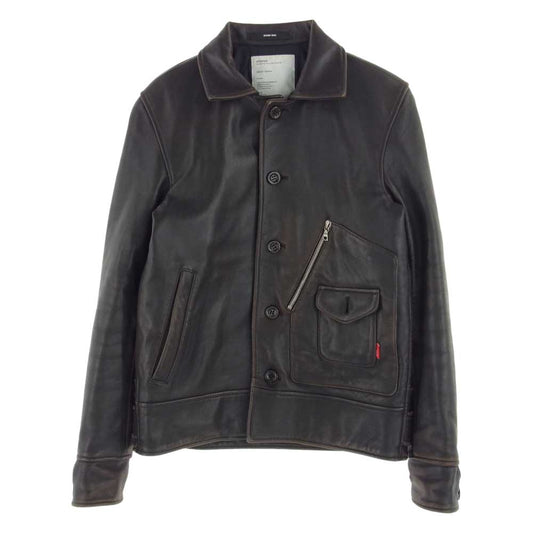 WTAPS ダブルタップス 10AW 102NWDT-JKM02 DAS BOOT ラム レザー ジャケット ブルゾン 羊革 ブラウン系【中古】