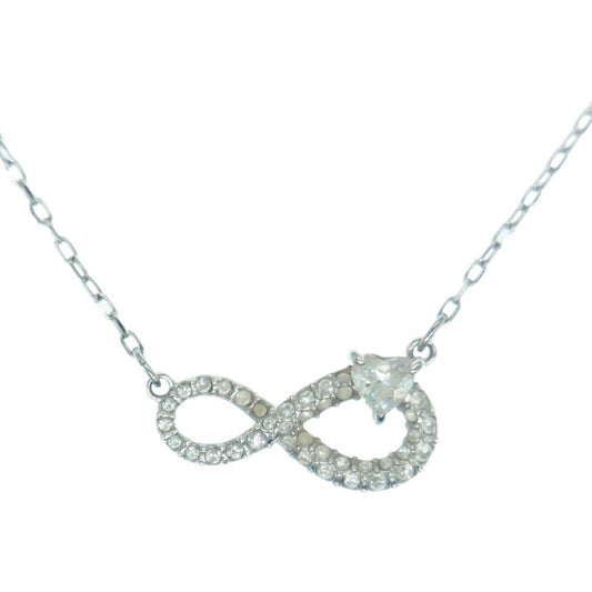 スワロフスキー インフィニティ ネックレス シルバー系【中古】