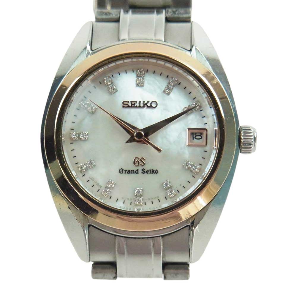 GRAND SEIKO グランドセイコー STGF086 SS×K18PGベゼル ダイヤ 22PD シェル文字場 クオーツ ウォッチ 腕時計 シルバー系【中古】
