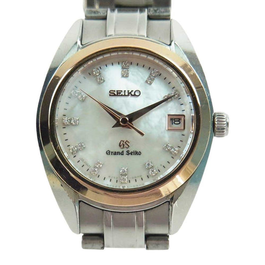 GRAND SEIKO グランドセイコー STGF086 SS×K18PGベゼル ダイヤ 22PD シェル文字場 クオーツ ウォッチ 腕時計 シルバー系【中古】