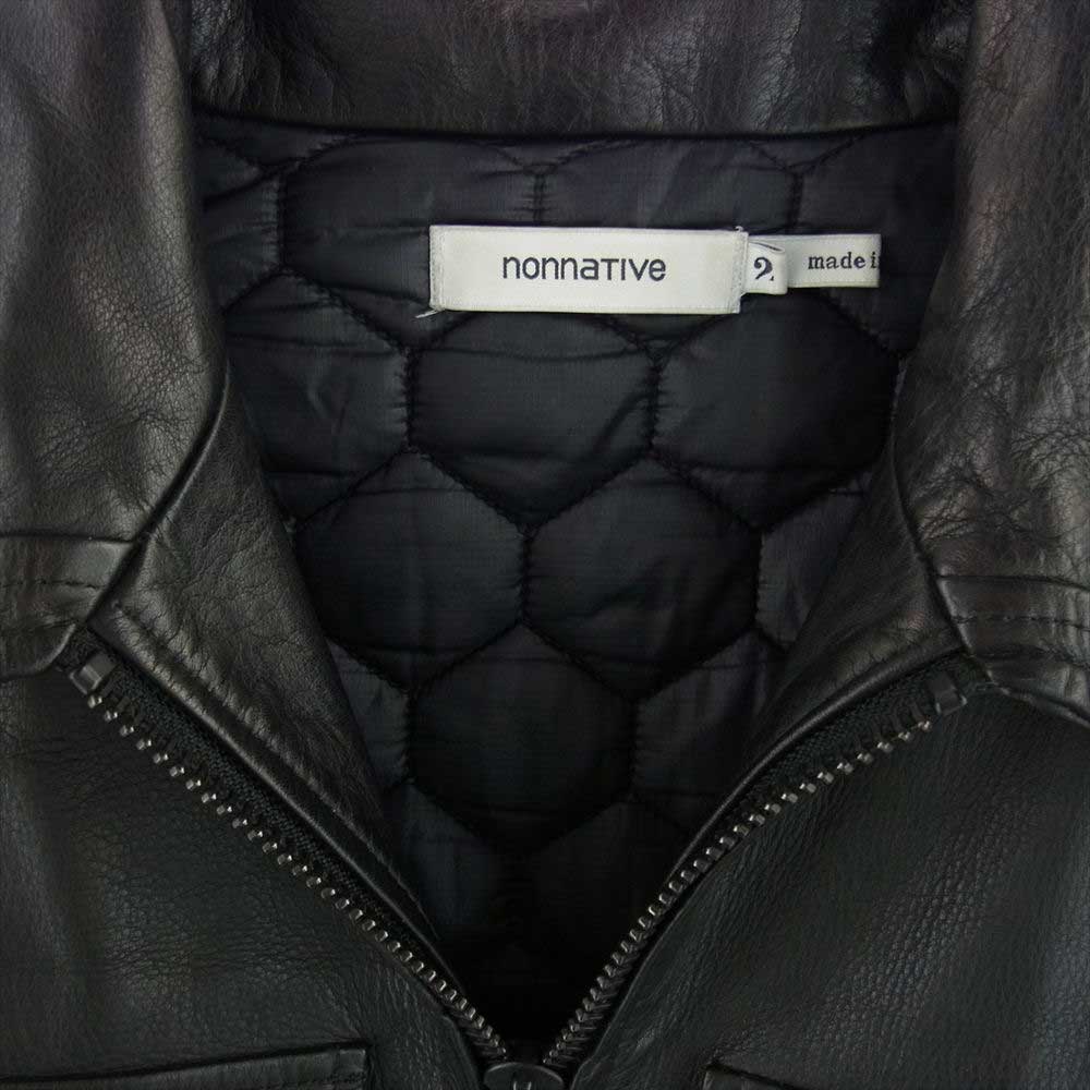 nonnative ノンネイティブ TNP-NN-JU2202 RANCHER BLOUSON COW LEATHER カウレザー ランチャーブルゾン 牛革 ブラック系 2【中古】