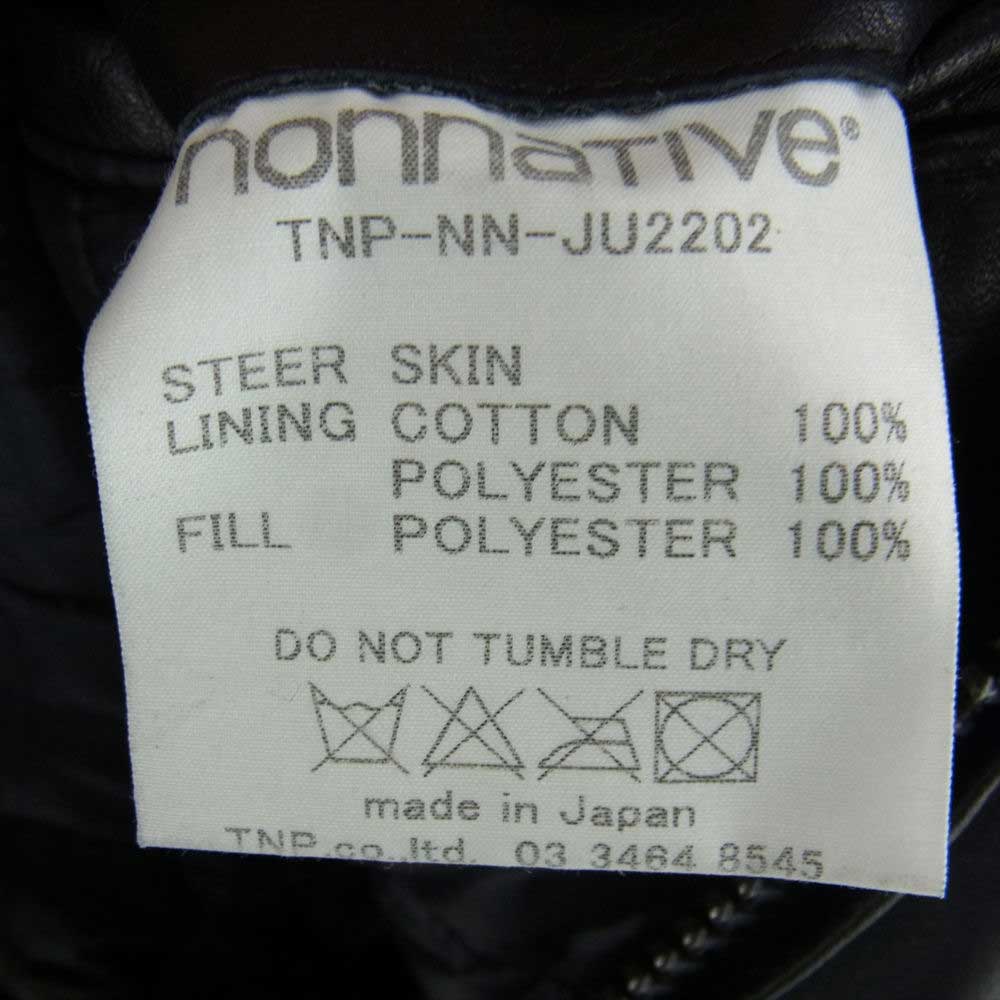 nonnative ノンネイティブ TNP-NN-JU2202 RANCHER BLOUSON COW LEATHER カウレザー ランチャーブルゾン 牛革 ブラック系 2【中古】