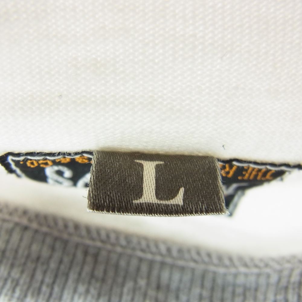 The REAL McCOY'S ザリアルマッコイズ プリント ラグラン Tシャツ カットソー オフホワイト系 グレー系 文字部分：黒系、オレンジ系 L【中古】
