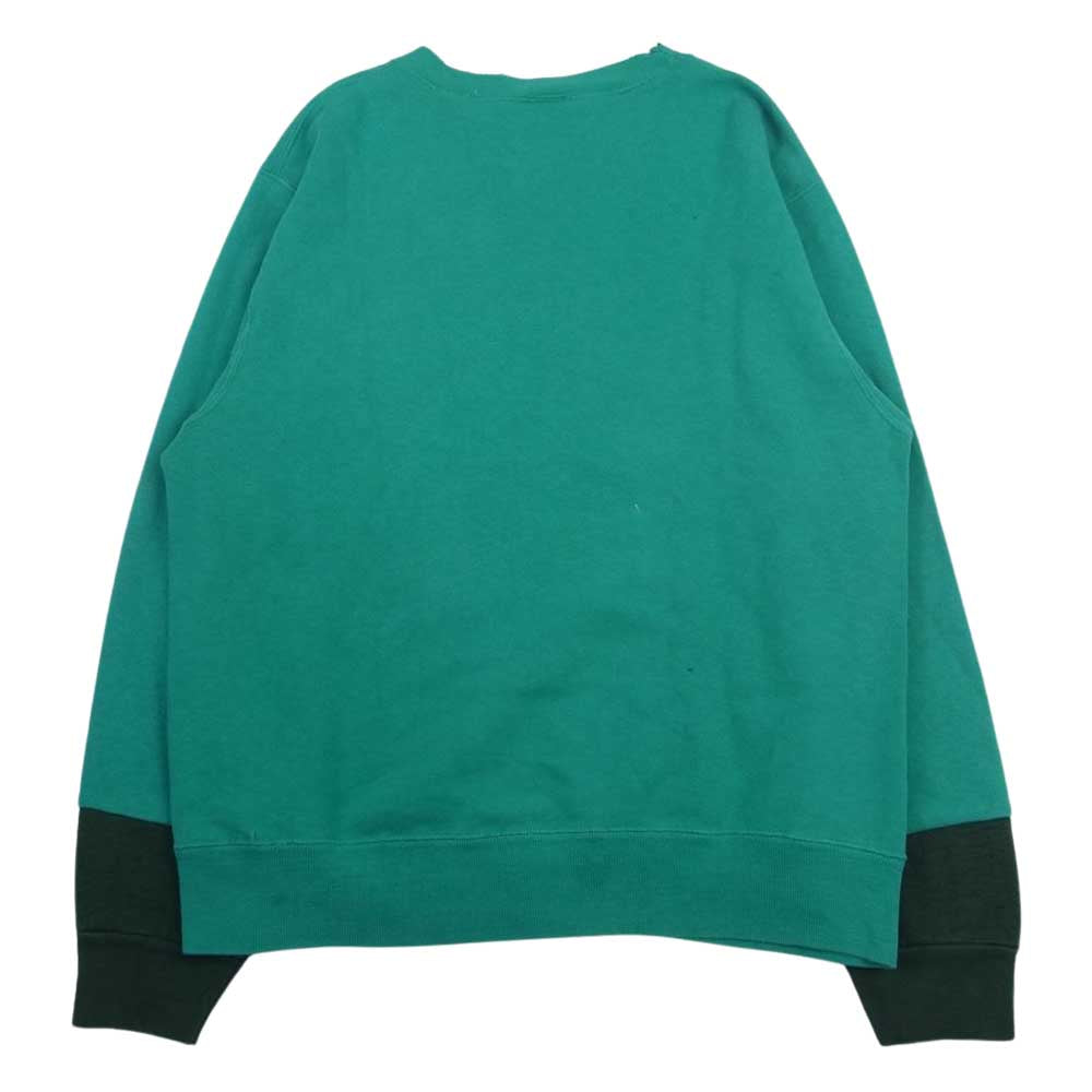Champion チャンピオン 80s 青刺繍タグ 袖リメイク スウェット グリーン系 M【中古】