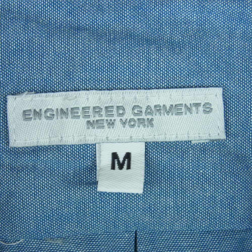 Engineered Garments エンジニアードガーメンツ popover bd shirt-cotton chambray シングルニードル コットン シャンブレー 半袖 シャツ インディゴブルー系 M【新古品】【未使用】【中古】