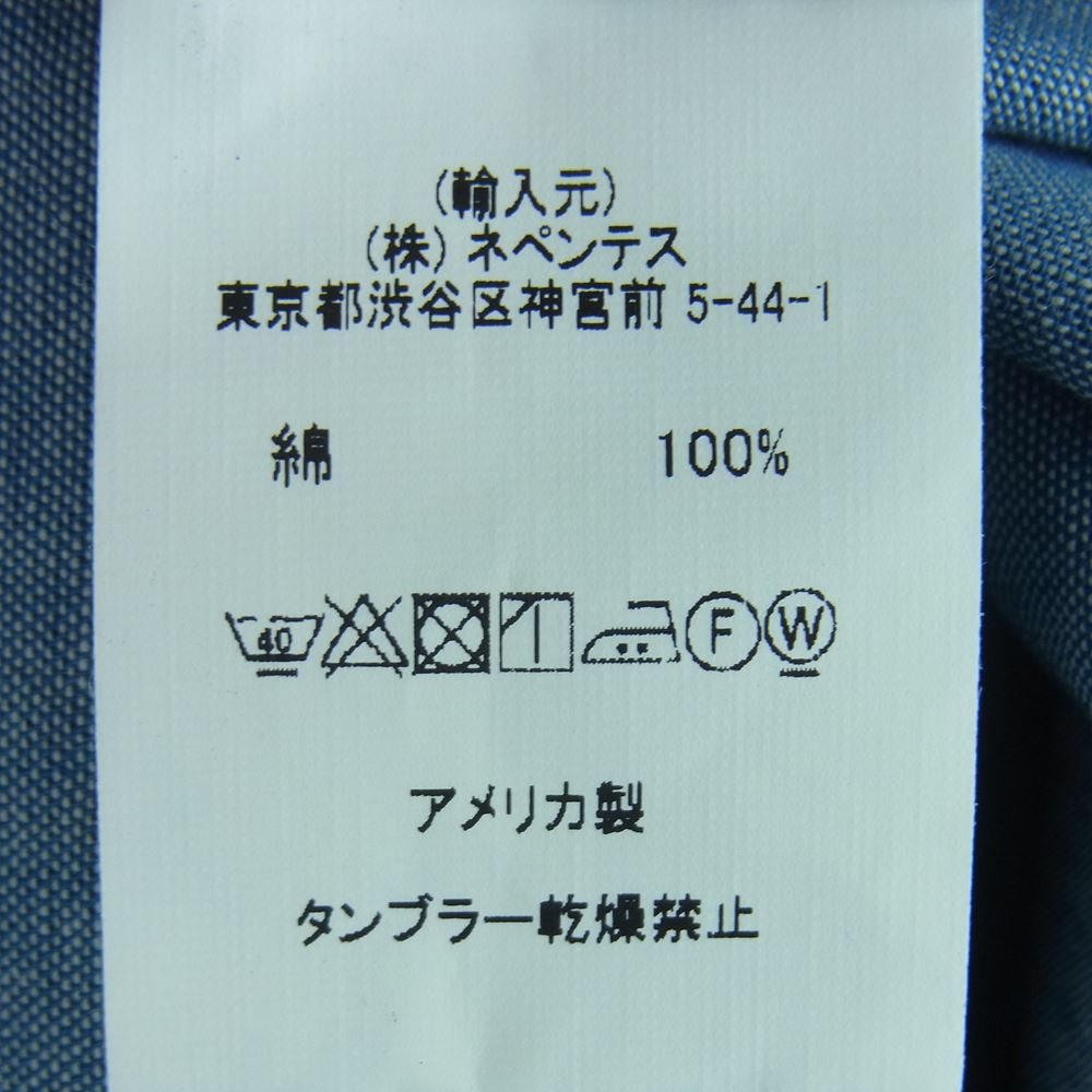 Engineered Garments エンジニアードガーメンツ popover bd shirt-cotton chambray シングルニードル コットン シャンブレー 半袖 シャツ インディゴブルー系 M【新古品】【未使用】【中古】