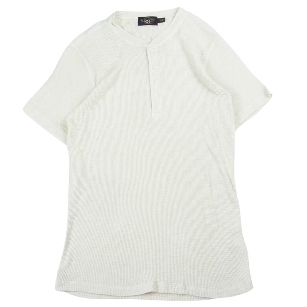 RALPH LAUREN ラルフローレン RRL ダブルアールエル ワッフル ヘンリーネック シャツ 半袖 ホワイト系 XL【中古】
