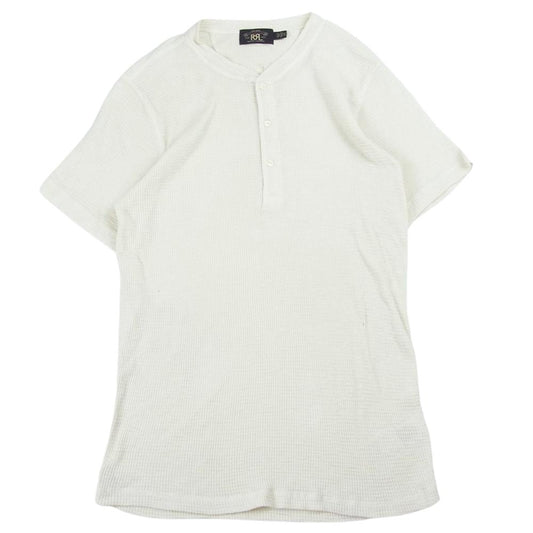 RALPH LAUREN ラルフローレン RRL ダブルアールエル ワッフル ヘンリーネック シャツ 半袖 ホワイト系 XL【中古】