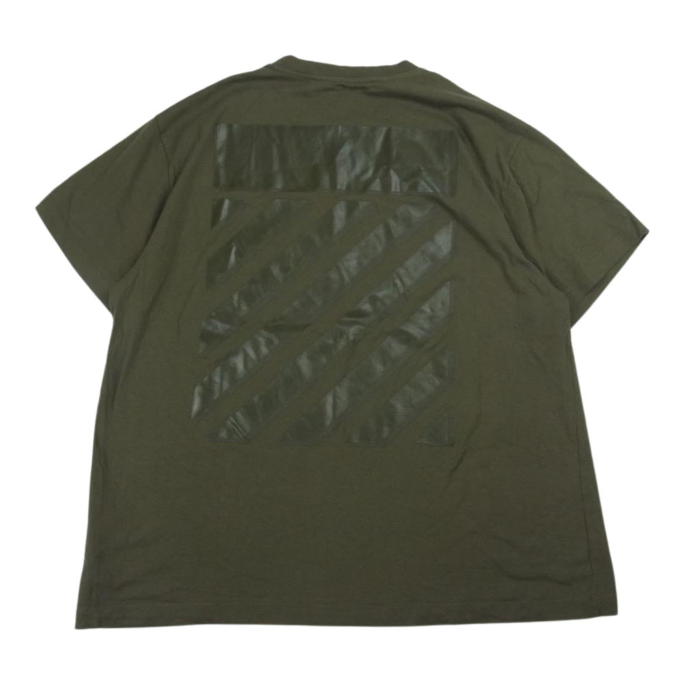OFF-WHITE オフホワイト OMAA038S22JER002 国内正規品  VIRGIL ABLOH DIAG TAB OVER S/S TEE Tシャツ 半袖 カーキ系 S【中古】