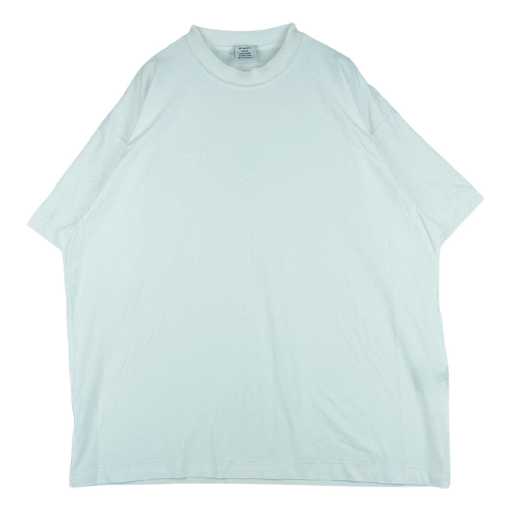 VETEMENTS ヴェトモン UA53TR360W アウトステッチ 刺繍 ロゴ Tシャツ 半袖 ポルトガル製 ホワイト系 S【美品】【中古】