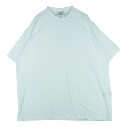 VETEMENTS ヴェトモン UA53TR360W アウトステッチ 刺繍 ロゴ Tシャツ 半袖 ポルトガル製 ホワイト系 S【美品】【中古】