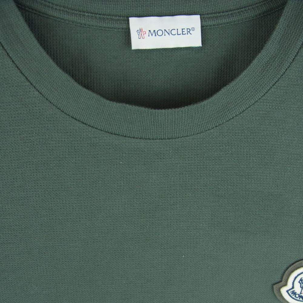 MONCLER モンクレール ロゴ ワッペン コットン ロングスリーブ 長袖 Tシャツ チュニジア製 グレイッシュグリーン系 XL【中古】