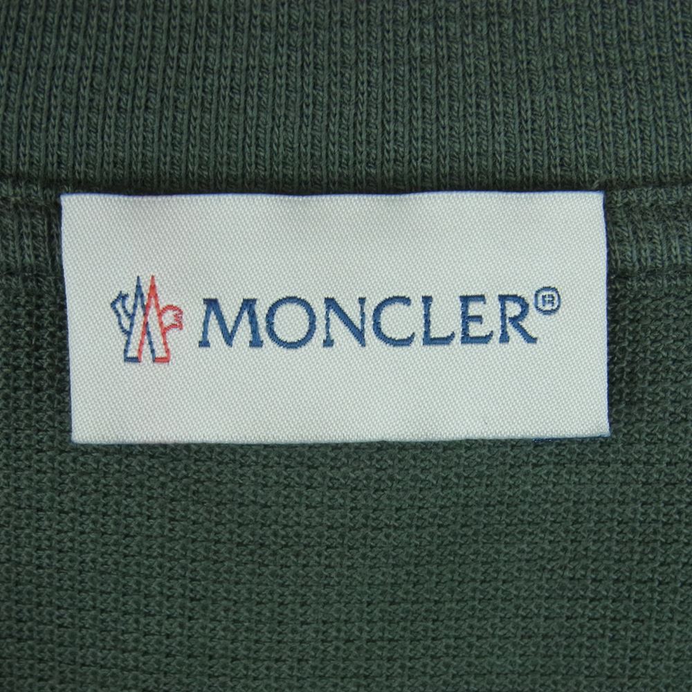 MONCLER モンクレール ロゴ ワッペン コットン ロングスリーブ 長袖 Tシャツ チュニジア製 グレイッシュグリーン系 XL【中古】