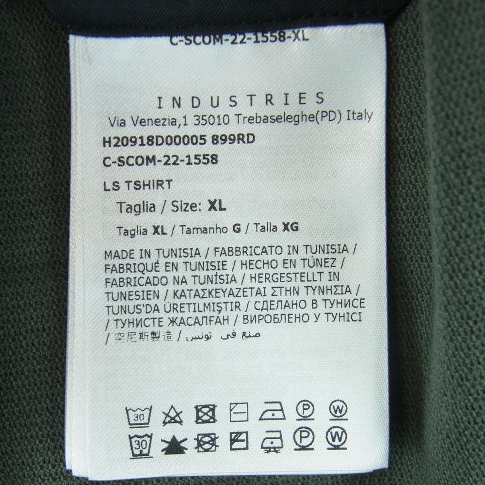 MONCLER モンクレール ロゴ ワッペン コットン ロングスリーブ 長袖 Tシャツ チュニジア製 グレイッシュグリーン系 XL【中古】