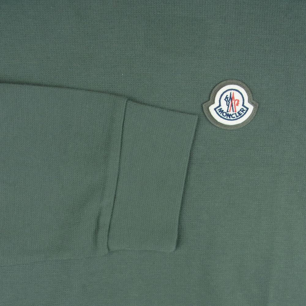 MONCLER モンクレール ロゴ ワッペン コットン ロングスリーブ 長袖 Tシャツ チュニジア製 グレイッシュグリーン系 XL【中古】