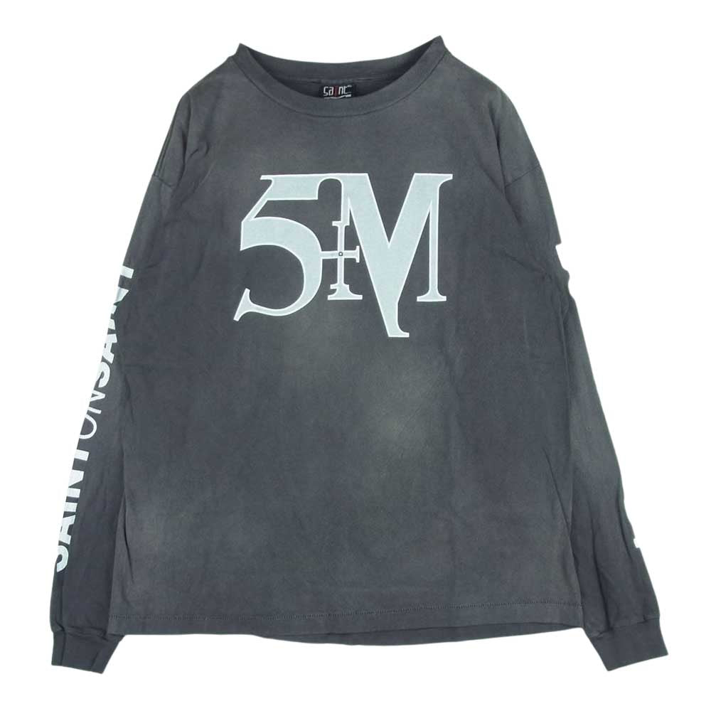 セントマイケル 21AW SM-A21-0000-022 STMYES SM ロゴ プリント 長袖 カットソー 日本製 グレー系 XL【中古】