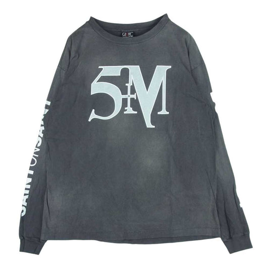 セントマイケル 21AW SM-A21-0000-022 STMYES SM ロゴ プリント 長袖 カットソー 日本製 グレー系 XL【中古】