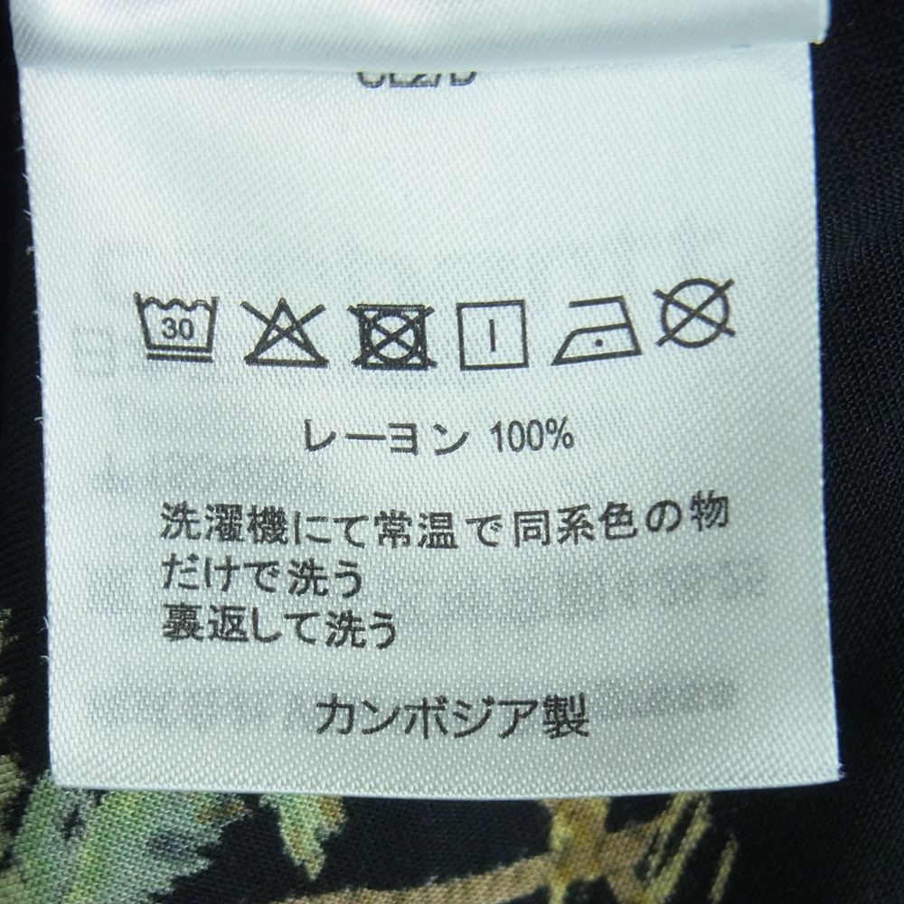 Carhartt カーハート BEACH SHIRT レーヨン アロハ 半袖 シャツ カンボジア製 ブラック系 L【中古】