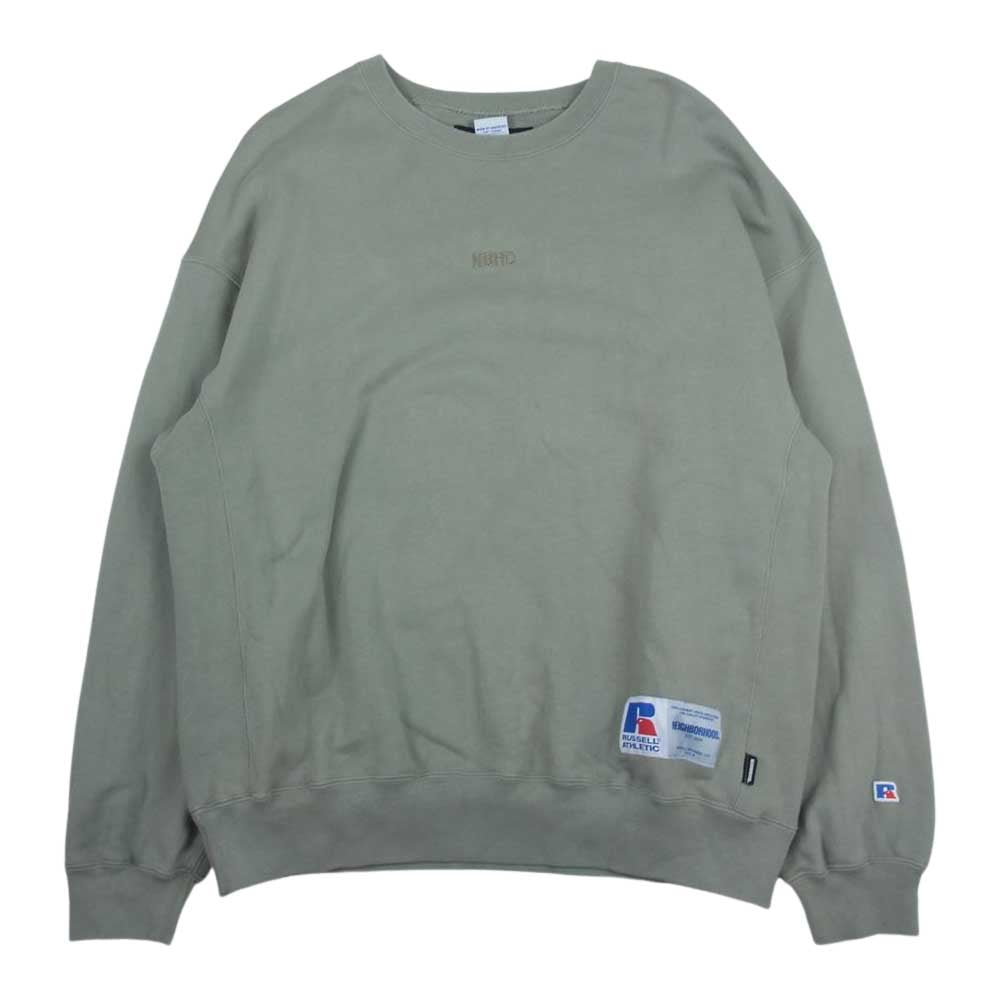 NEIGHBORHOOD ネイバーフッド 22SS  221XRRUN-CSM01  RUSSELL/C-CREW.LS ラッセル クルーネック スウェット  カーキ系 L【中古】