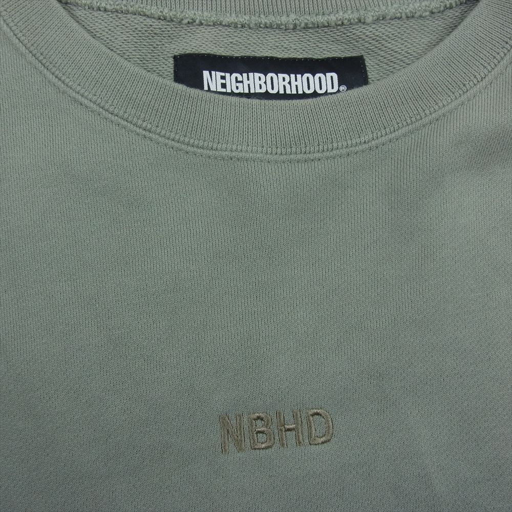 NEIGHBORHOOD ネイバーフッド 22SS  221XRRUN-CSM01  RUSSELL/C-CREW.LS ラッセル クルーネック スウェット  カーキ系 L【中古】