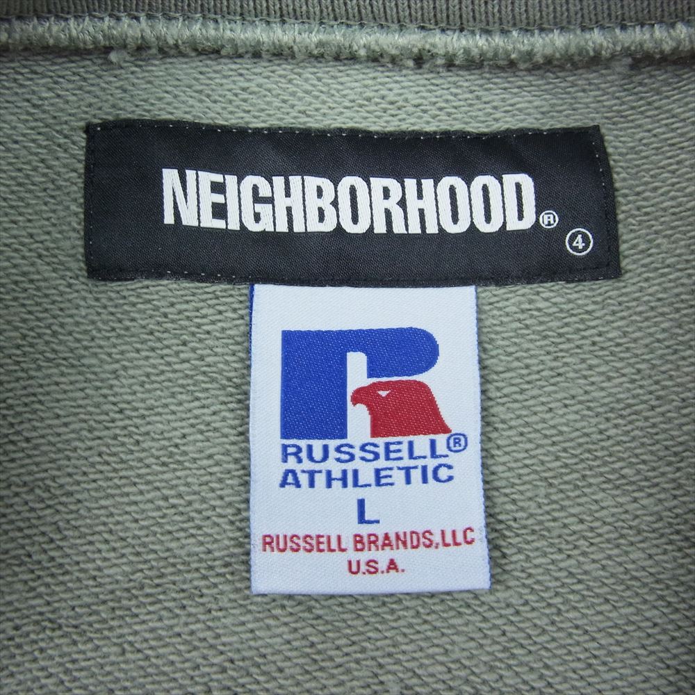 NEIGHBORHOOD ネイバーフッド 22SS  221XRRUN-CSM01  RUSSELL/C-CREW.LS ラッセル クルーネック スウェット  カーキ系 L【中古】