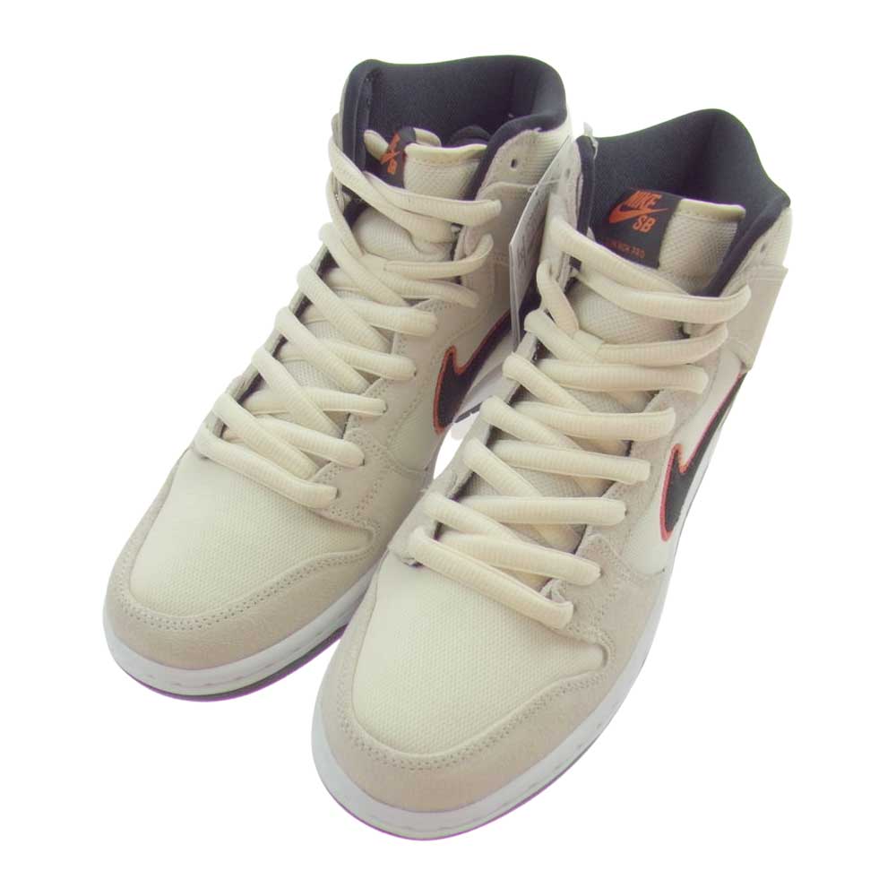 NIKE ナイキ DO9394-100  SB DUNK HIGH PRO PRM COCONUT MILK ダンク ハイ ココナッツミルク ハイカット スニーカー  ベージュ系 ブラック系 ホワイト系、オレンジ系 27cm【新古品】【未使用】【中古】
