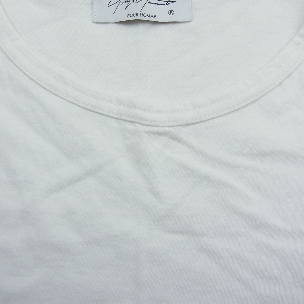 Yohji Yamamoto POUR HOMME ヨウジヤマモトプールオム 21SS HD-T02-070 カルティマ天竺 丸首 半袖 Tシャツ ホワイト系 3【中古】