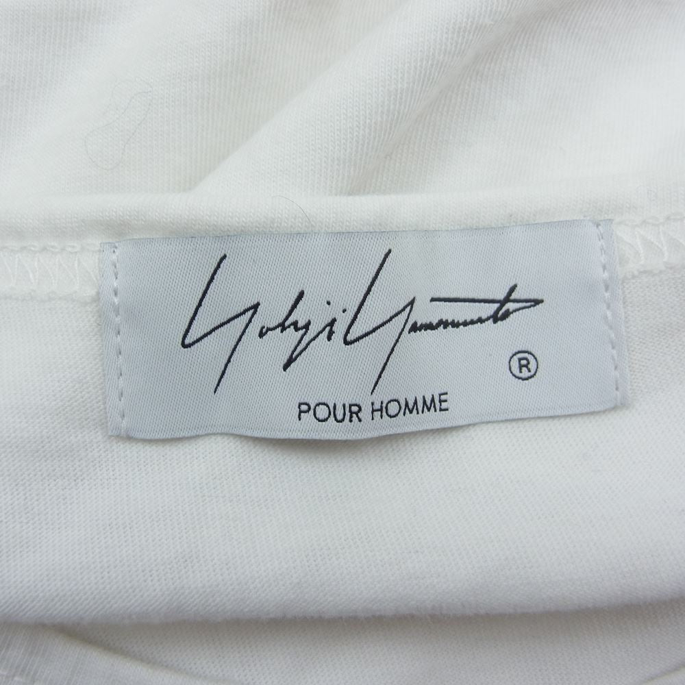 Yohji Yamamoto POUR HOMME ヨウジヤマモトプールオム 21SS HD-T02-070 カルティマ天竺 丸首 半袖 Tシャツ ホワイト系 3【中古】