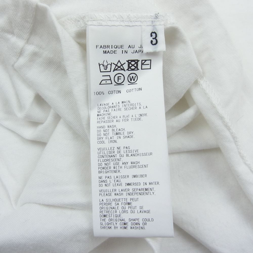 Yohji Yamamoto POUR HOMME ヨウジヤマモトプールオム 21SS HD-T02-070 カルティマ天竺 丸首 半袖 Tシャツ ホワイト系 3【中古】