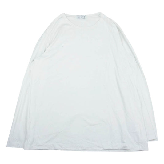 Yohji Yamamoto POUR HOMME ヨウジヤマモトプールオム 21SS HD-T03-070 カルティマ天竺 丸首長袖 ロングスリーブ Tシャツ ホワイト系 3【中古】