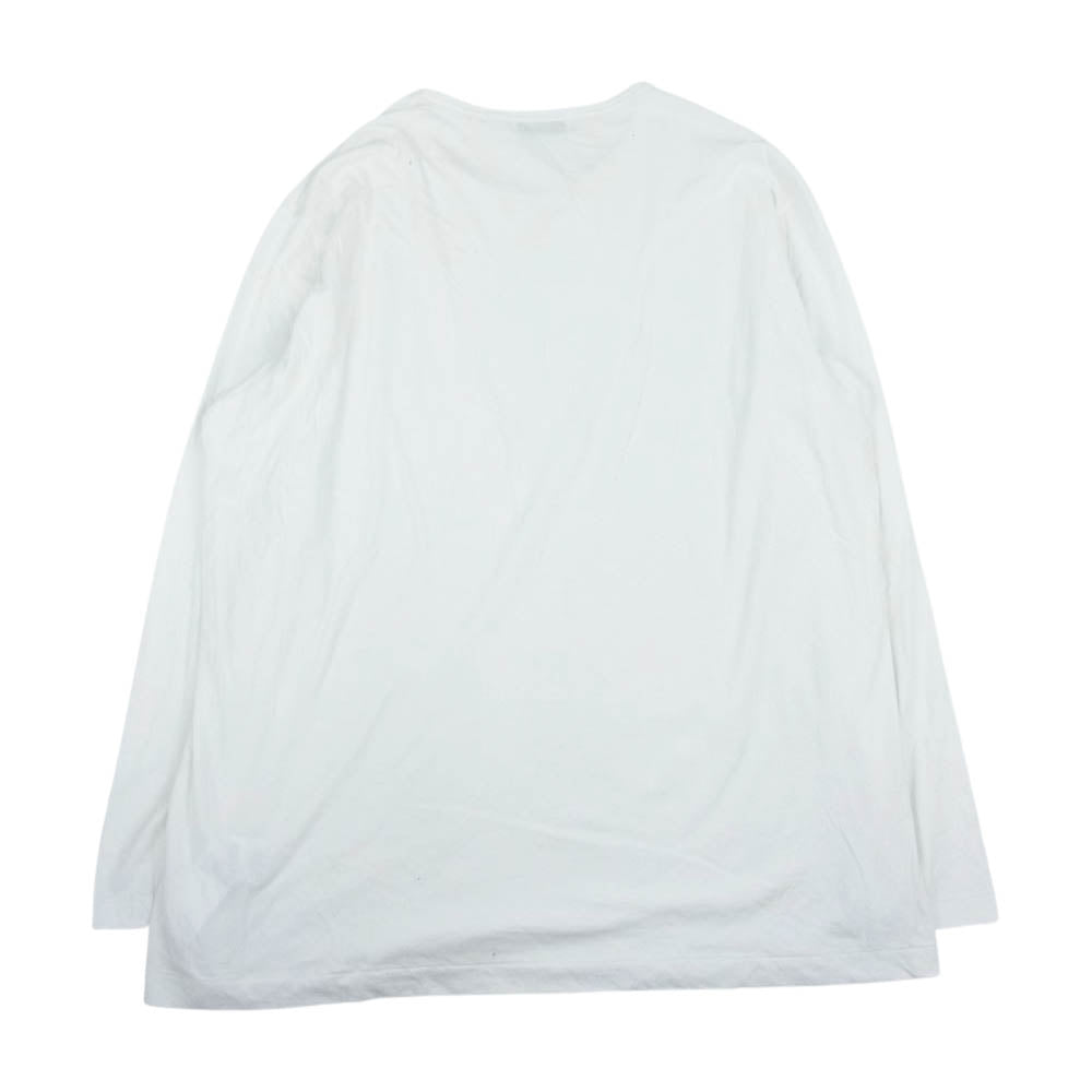 Yohji Yamamoto POUR HOMME ヨウジヤマモトプールオム 21SS HD-T03-070 カルティマ天竺 丸首長袖 ロングスリーブ Tシャツ ホワイト系 3【中古】