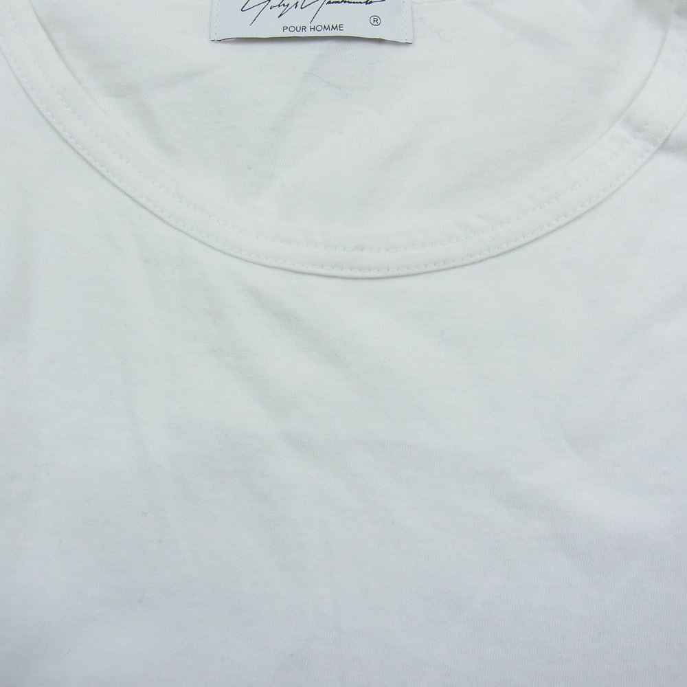 Yohji Yamamoto POUR HOMME ヨウジヤマモトプールオム 21SS HD-T03-070 カルティマ天竺 丸首長袖 ロングスリーブ Tシャツ ホワイト系 3【中古】