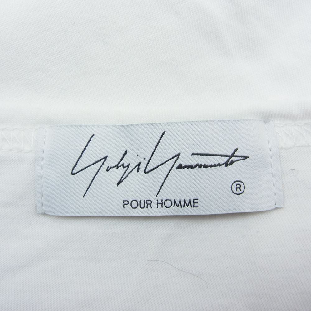Yohji Yamamoto POUR HOMME ヨウジヤマモトプールオム 21SS HD-T03-070 カルティマ天竺 丸首長袖 ロングスリーブ Tシャツ ホワイト系 3【中古】