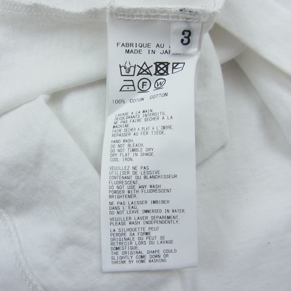 Yohji Yamamoto POUR HOMME ヨウジヤマモトプールオム 21SS HD-T03-070 カルティマ天竺 丸首長袖 ロングスリーブ Tシャツ ホワイト系 3【中古】