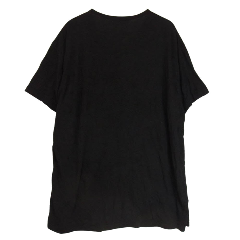 Yohji Yamamoto POUR HOMME ヨウジヤマモトプールオム 20SS NH-T87-889 レーヨン混天竺 シワ加工 半袖 カットソー Tシャツ ブラック系 3【中古】