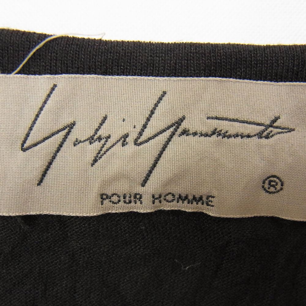 Yohji Yamamoto POUR HOMME ヨウジヤマモトプールオム 20SS NH-T87-889 レーヨン混天竺 シワ加工 半袖 カットソー Tシャツ ブラック系 3【中古】