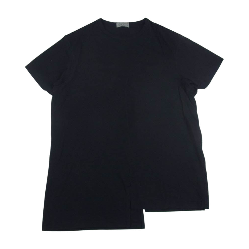 Yohji Yamamoto POUR HOMME ヨウジヤマモトプールオム 20SS HN-T32-883 アシンメトリー 切替 半袖Tシャツ カットソー ブラック系 3【中古】