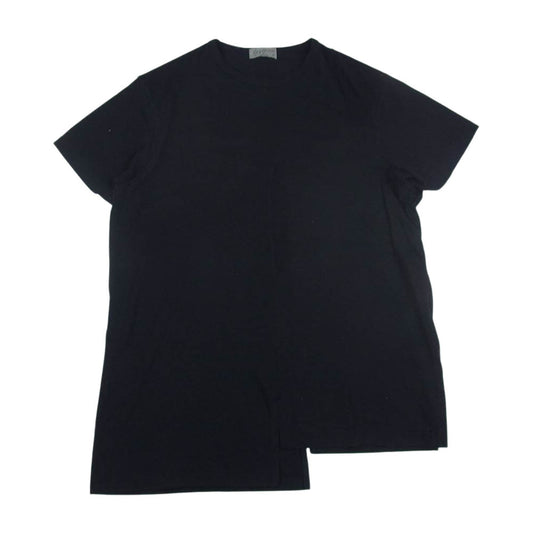 Yohji Yamamoto POUR HOMME ヨウジヤマモトプールオム 20SS HN-T32-883 アシンメトリー 切替 半袖Tシャツ カットソー ブラック系 3【中古】